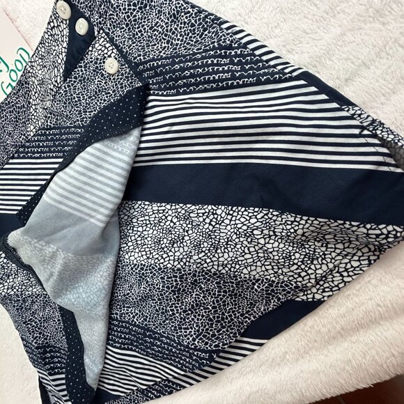 Lady Hagen Womens Size 2 A-Line Skirt With Geometric Pattern & Button Detail - Picture 5 of 11